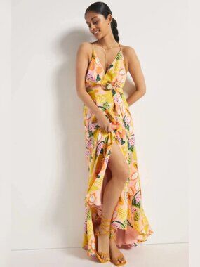 Anthropologie Hutch High-Low Wrap Dress Sz XS